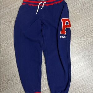 Polo Ralph Lauren Mens Sz Small Blue  Joggers Sweatpants P Logo Blue Red